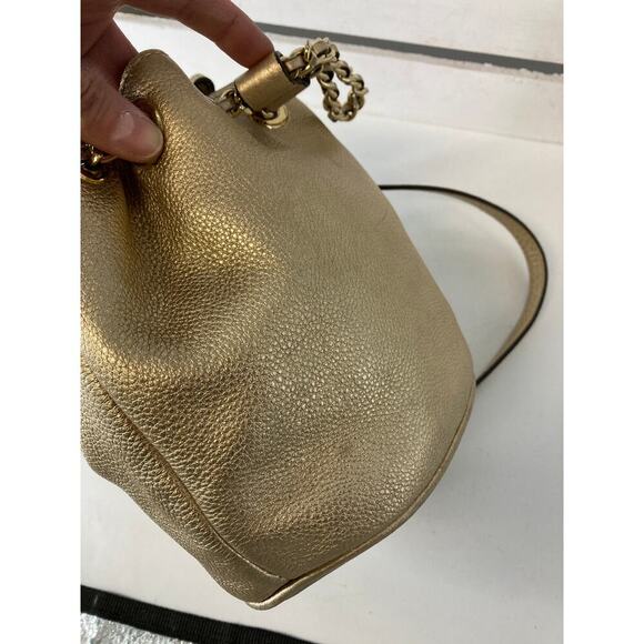 MICHAEL KORS, MINI GOLD PEBBLED LEATHER CROSSBODY BAG - Picture 11 of 15